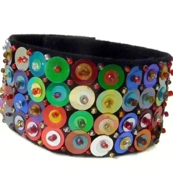 Women’s multicolor sequin bracelet - Picture 4 of 6